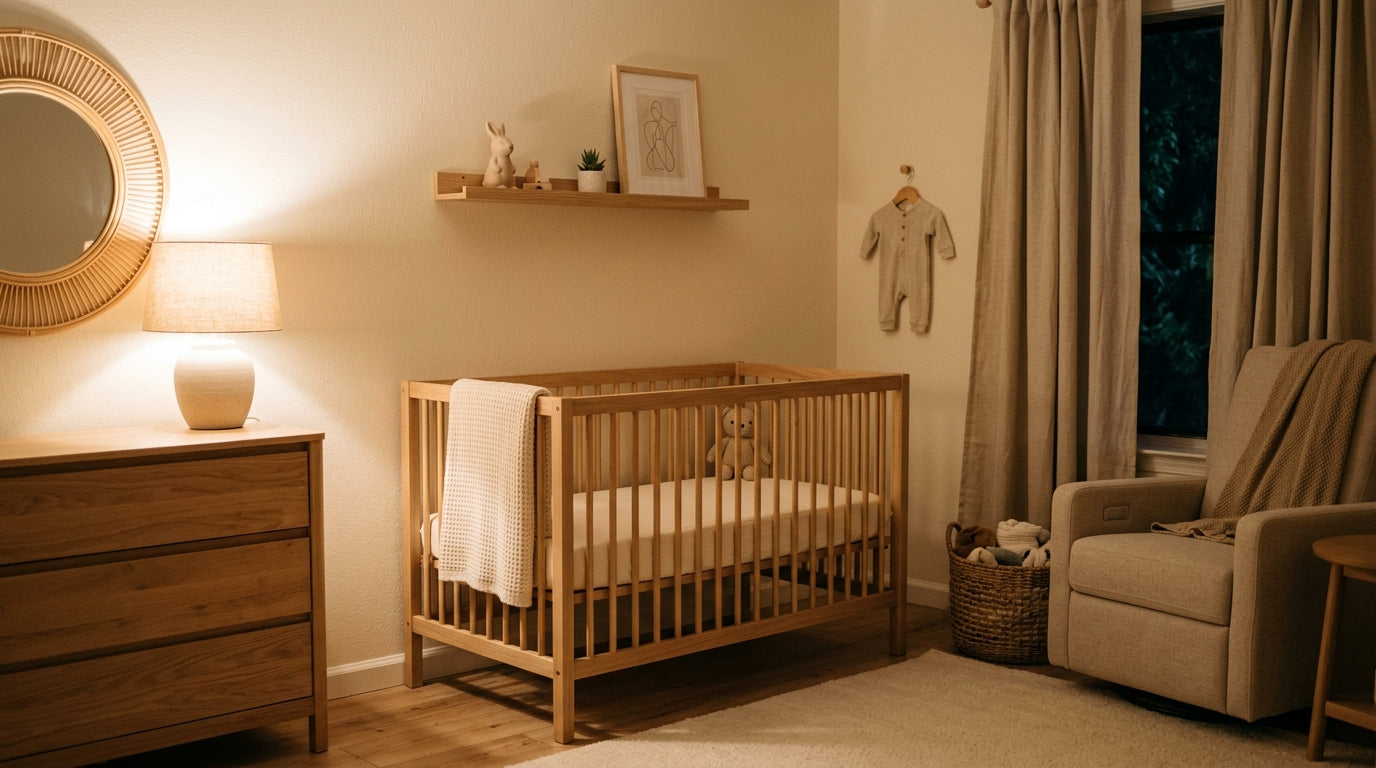 Dormitorio de bebe acogedor de noche